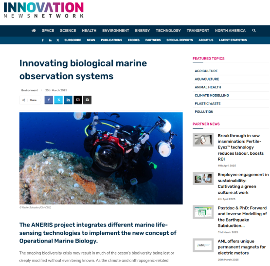 A new press release by the Innovation News Network featuring ANERIS